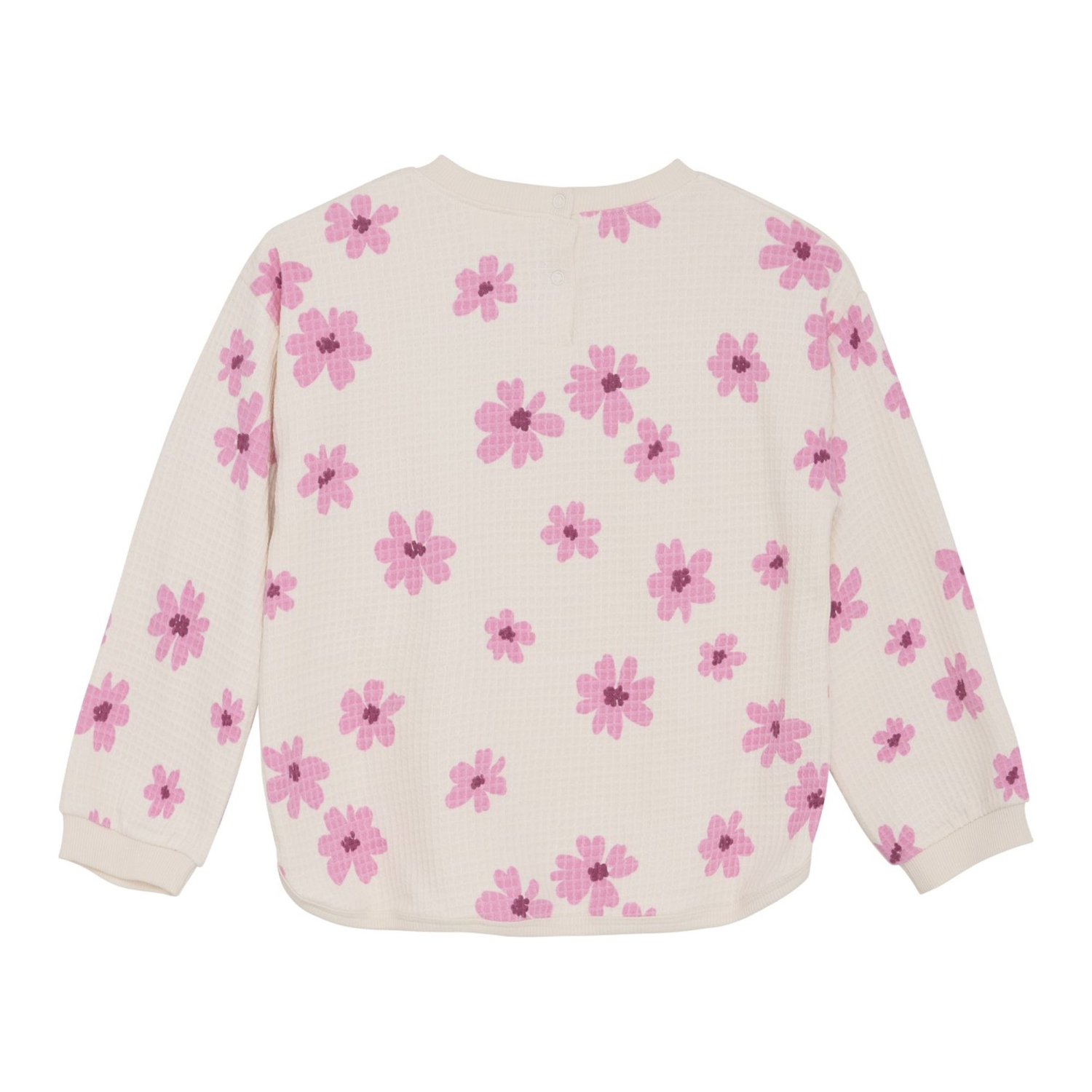 Minymo Long-Sleeve Sweatshirt - Pink Flowers/White Swan