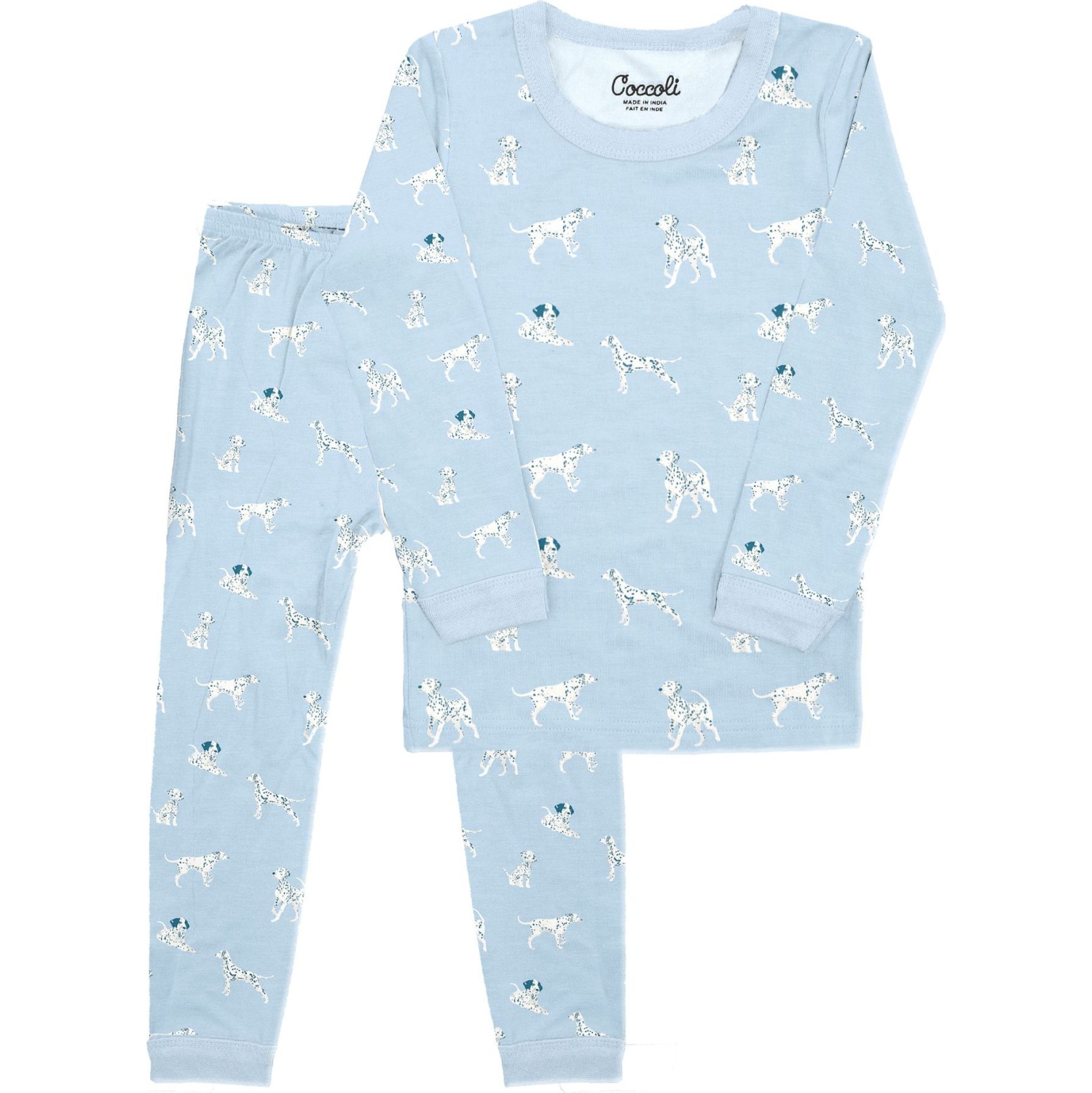 Coccoli Cotton-Modal Long Sleeve Pyjamas - Dogs on Skyride