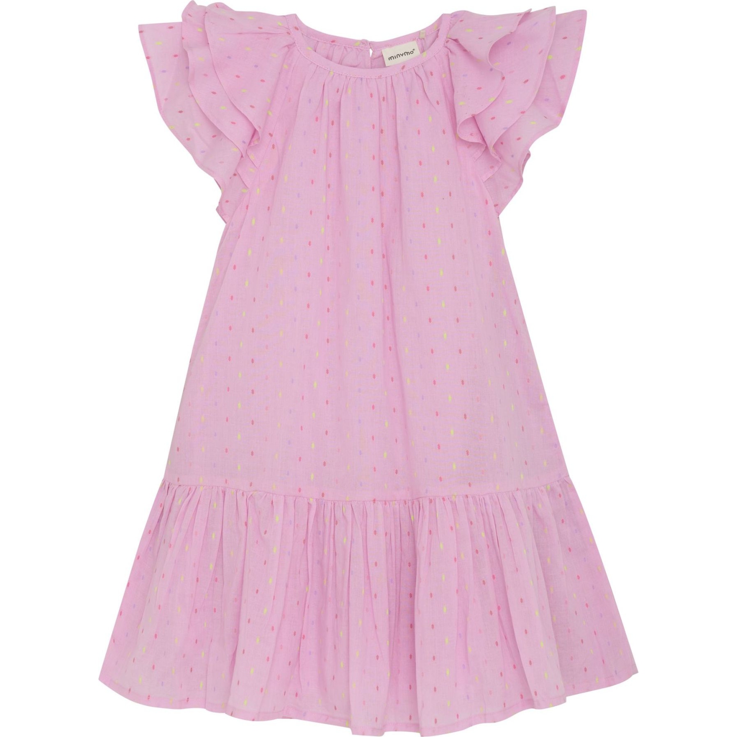Robe en coton à manches courtes de Minymo - Rose pâle