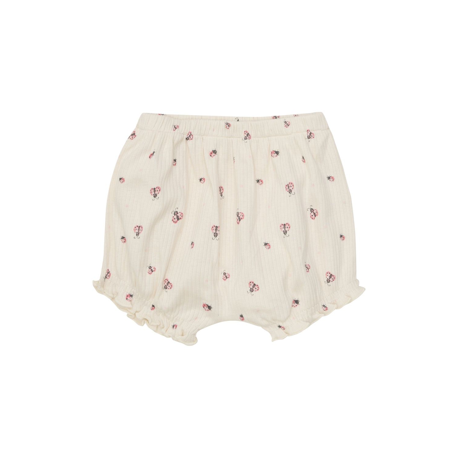 Barboteuse à manches courtes côtelée de Minymo - Quartz rose