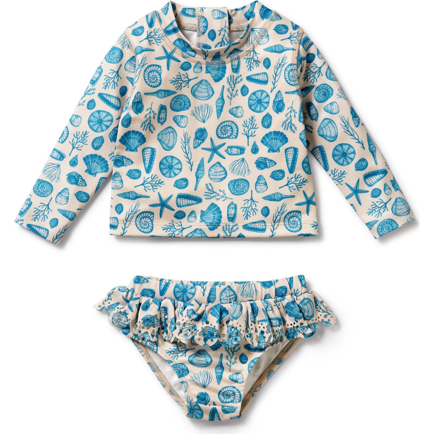 Wilson+Frenchy Cutwork Rashie Swim Set - Shells