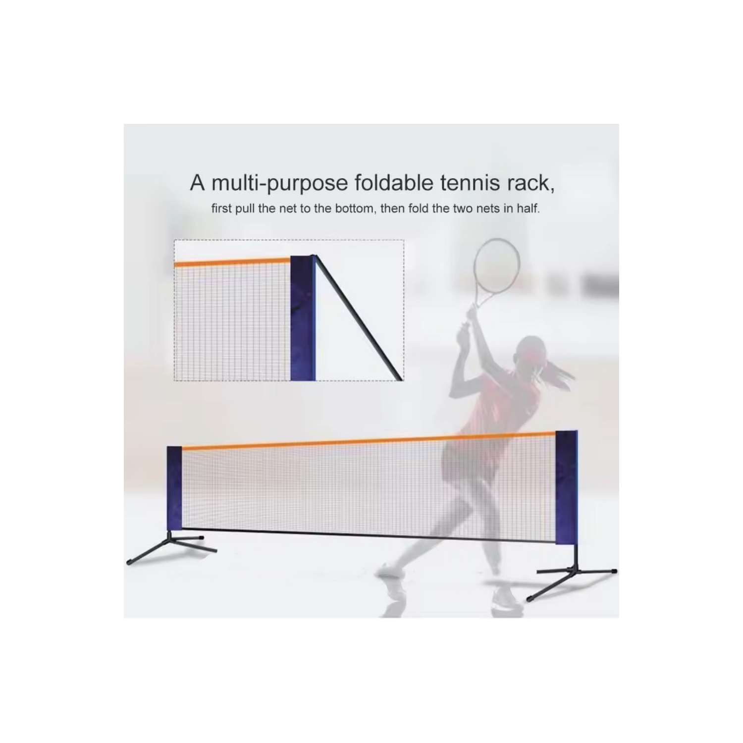 Ensemble de filet de badminton portatif d'AxGear pour entraînement au volleyball, hauteur réglable avec sac