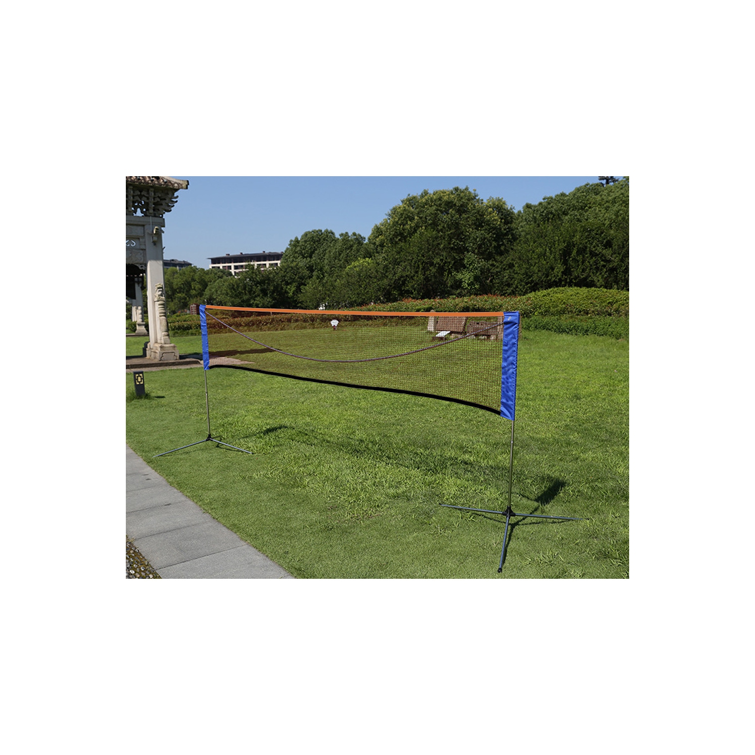 Ensemble de filet de badminton portatif d'AxGear pour entraînement au volleyball, hauteur réglable avec sac