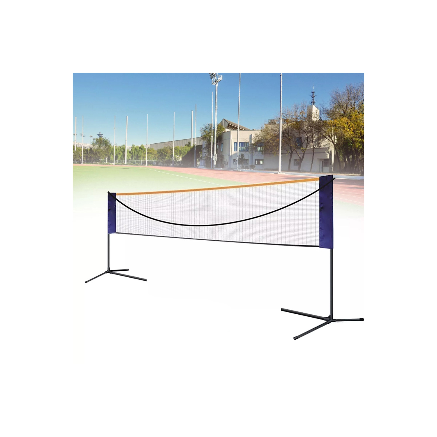 Ensemble de filet de badminton portatif d'AxGear pour entraînement au volleyball, hauteur réglable avec sac