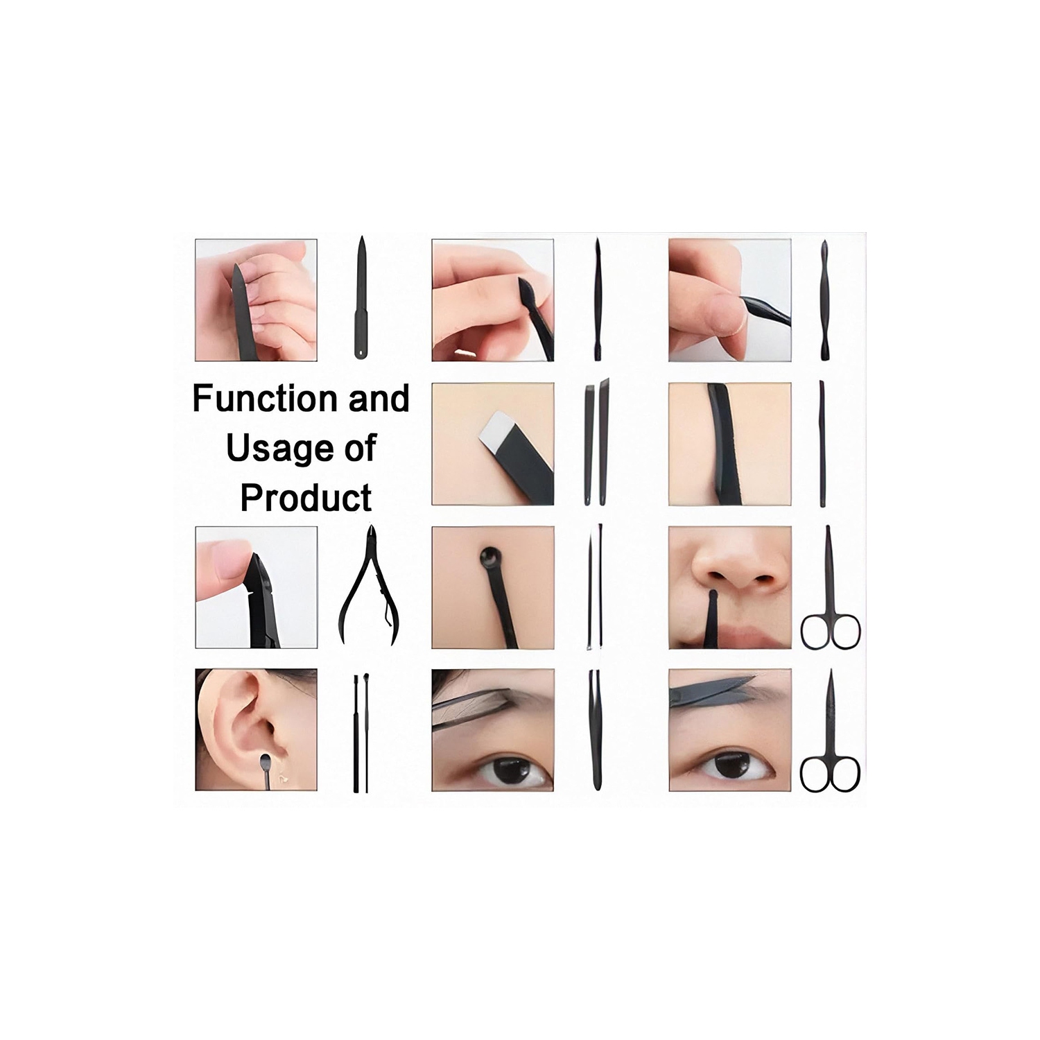 axGear Nail Clippers and Pedicure Manicure Care Kit 18 PCs Stainless Steel File Scissor