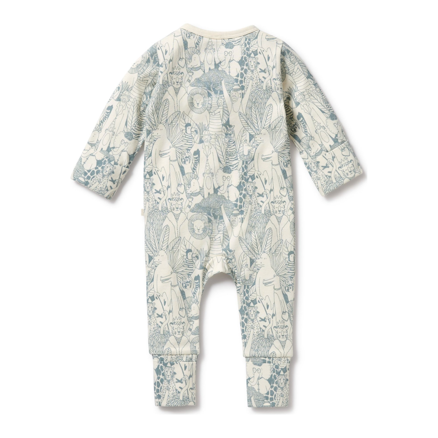 Wilson+Frenchy Organic Cotton Zipsuit with Feet - Hello Friends
