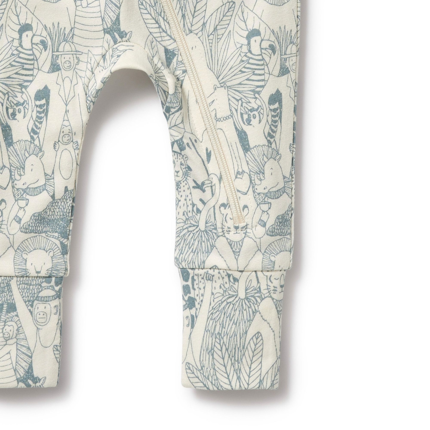 Wilson+Frenchy Organic Cotton Zipsuit with Feet - Hello Friends