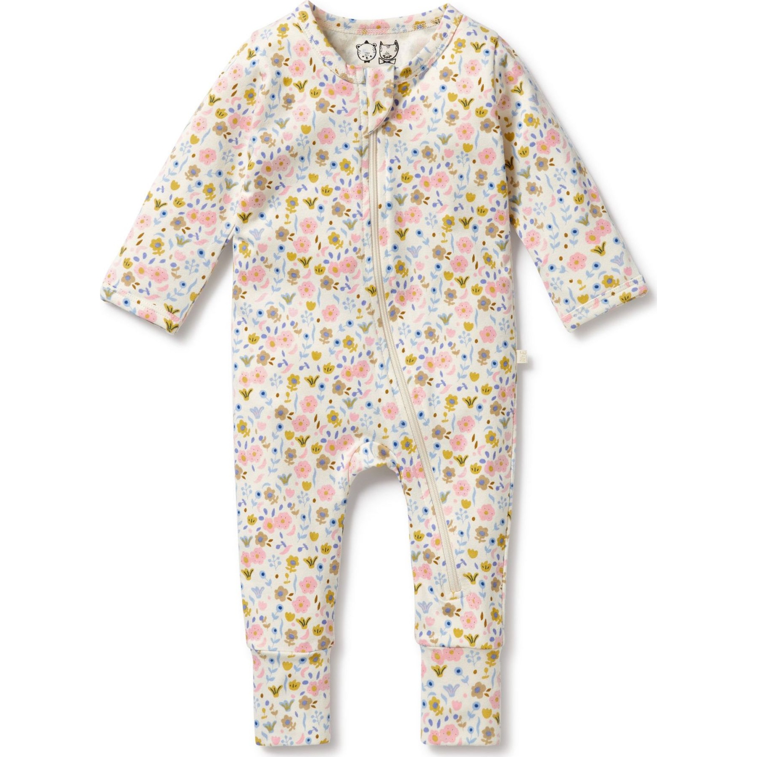 Wilson+Frenchy Organic Cotton Zipsuit with Feet - Ava Floral