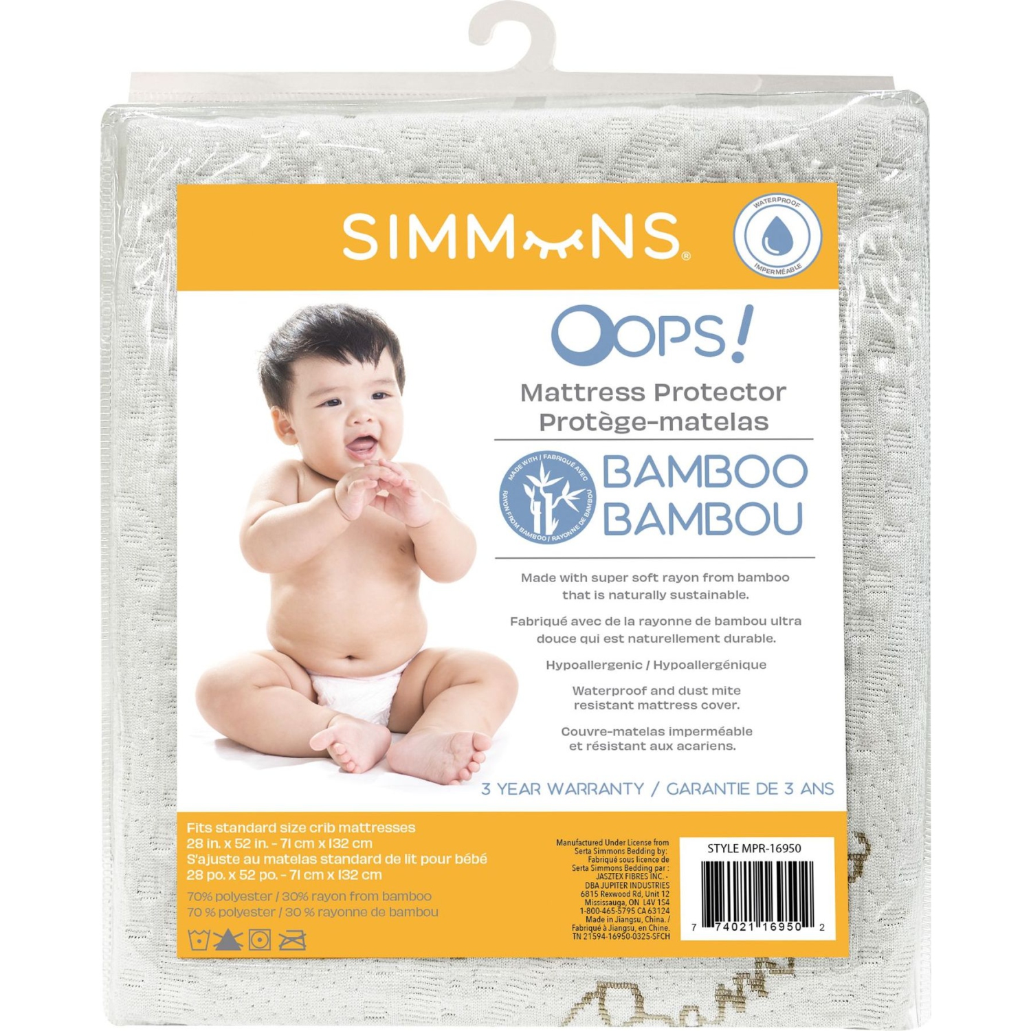 Simmons Oops! Bamboo Mattress Protector