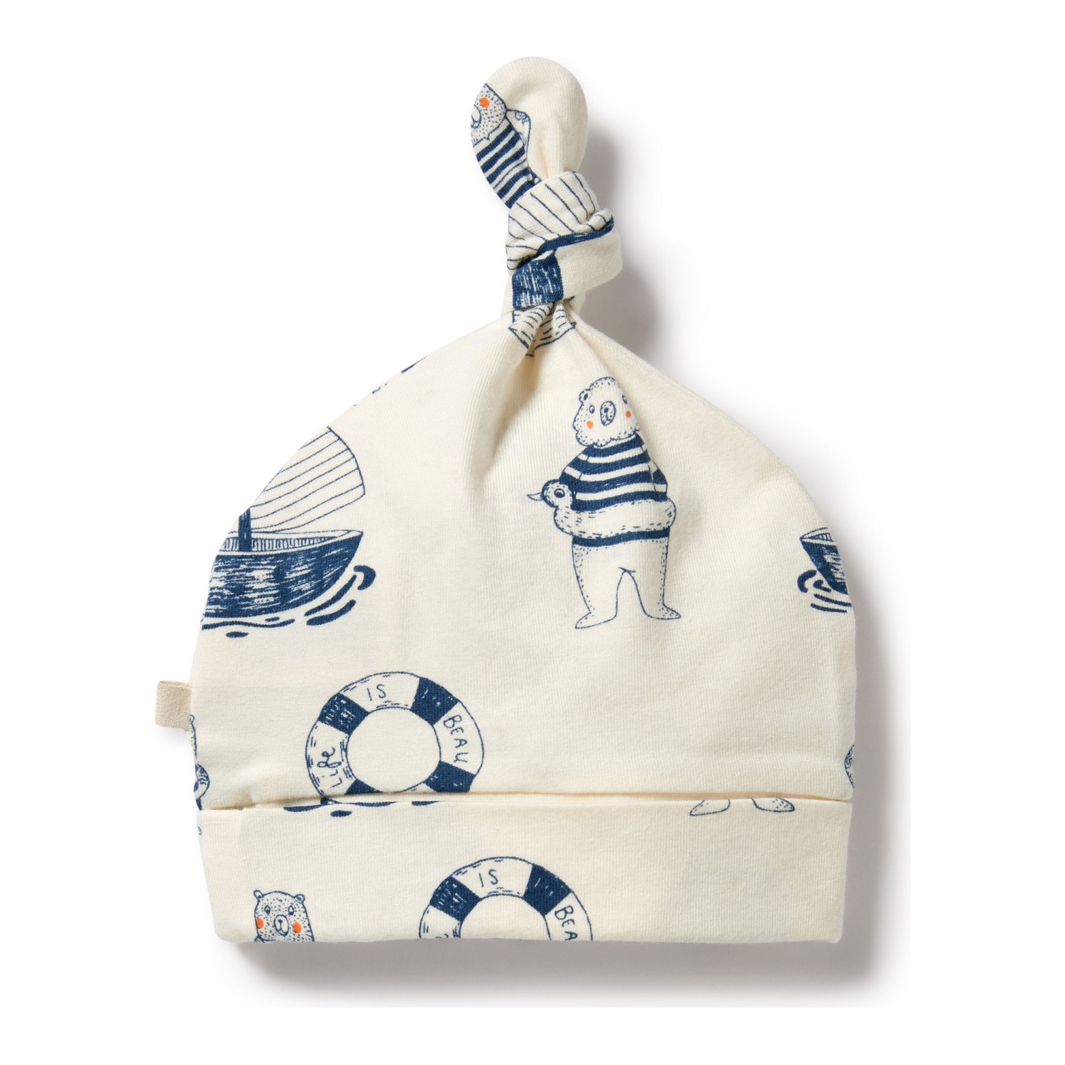 Wilson+Frenchy Organic Cotton Knot Hat - Nautical Bear