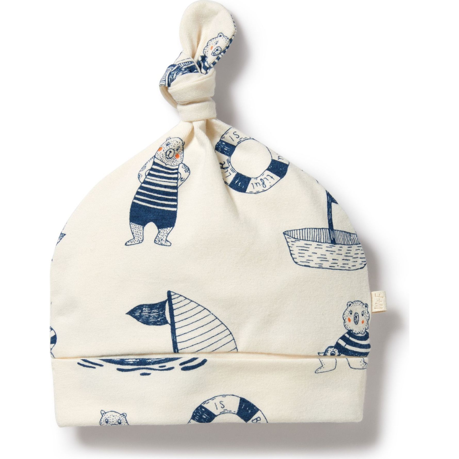 Wilson+Frenchy Organic Cotton Knot Hat - Nautical Bear