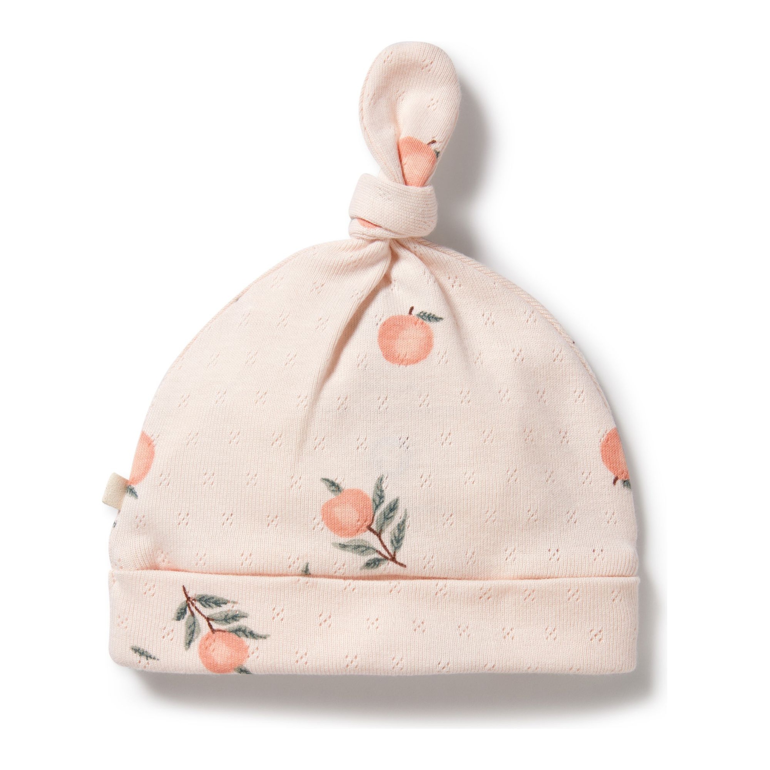 Wilson+Frenchy Organic Cotton Pointelle Knot Hat - Peaches