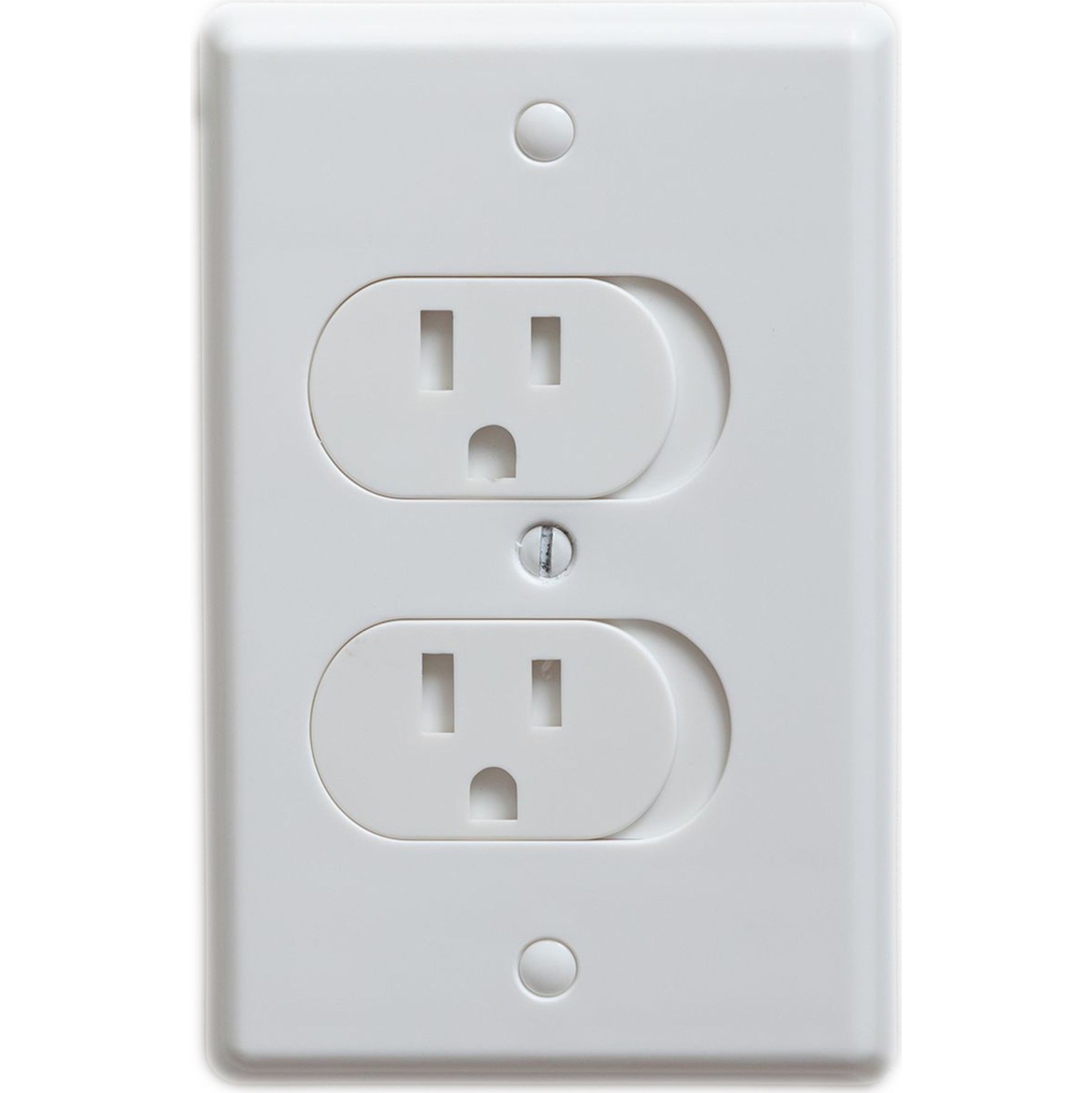 Qdos Universal Outlet Cover - White SelfClosing 3 Pack
