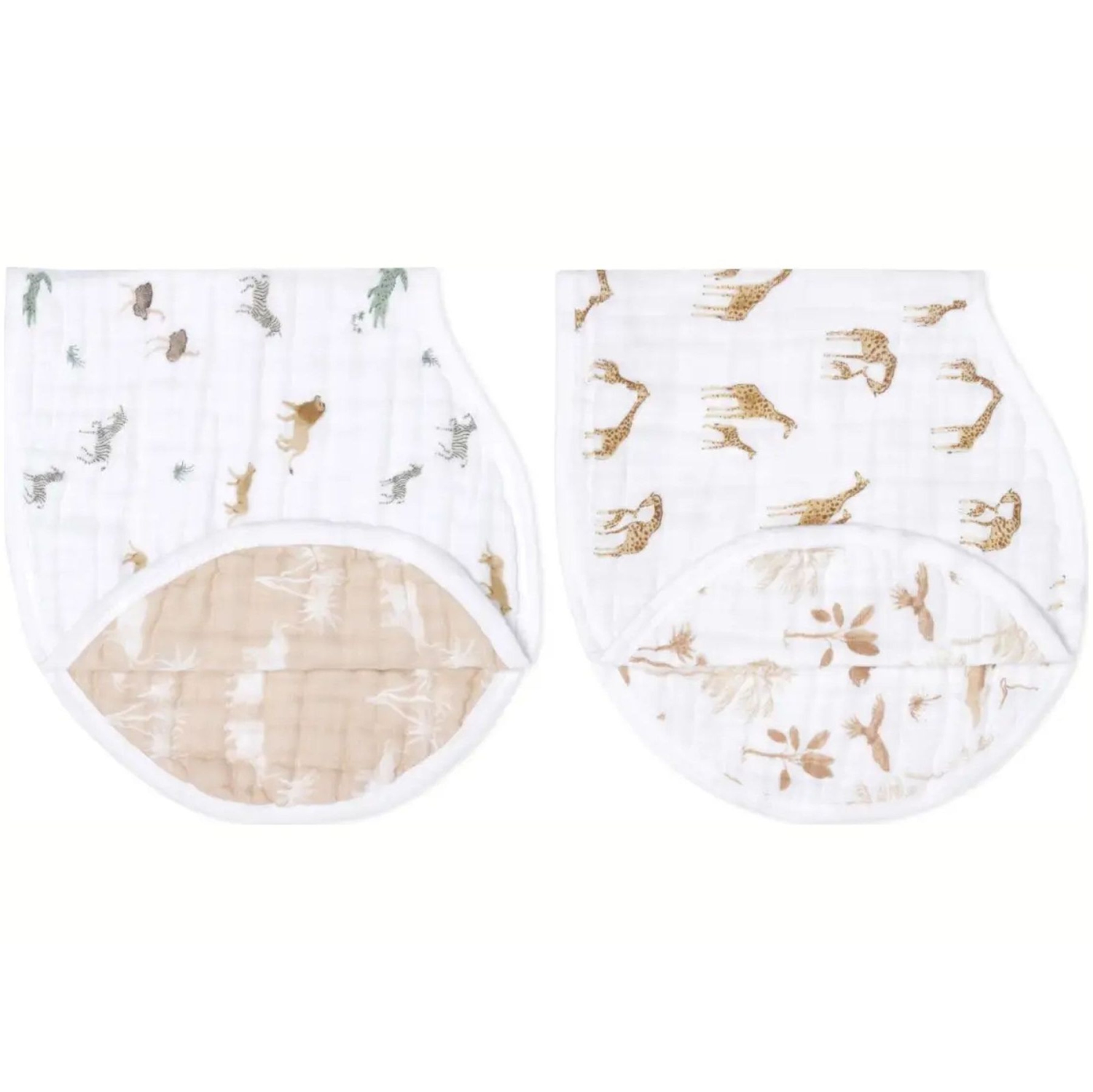 Paquet de 2 bavettes Burpy Bibs Classic d'aden + anais - Safari Dreams