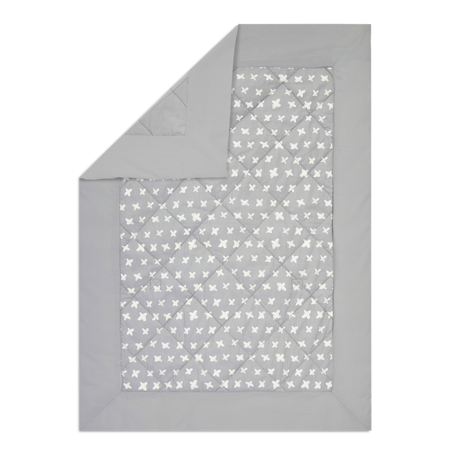 Aden+Anais On-The-Go Cotton Weighted Blanket - Grey Cross-Hatch