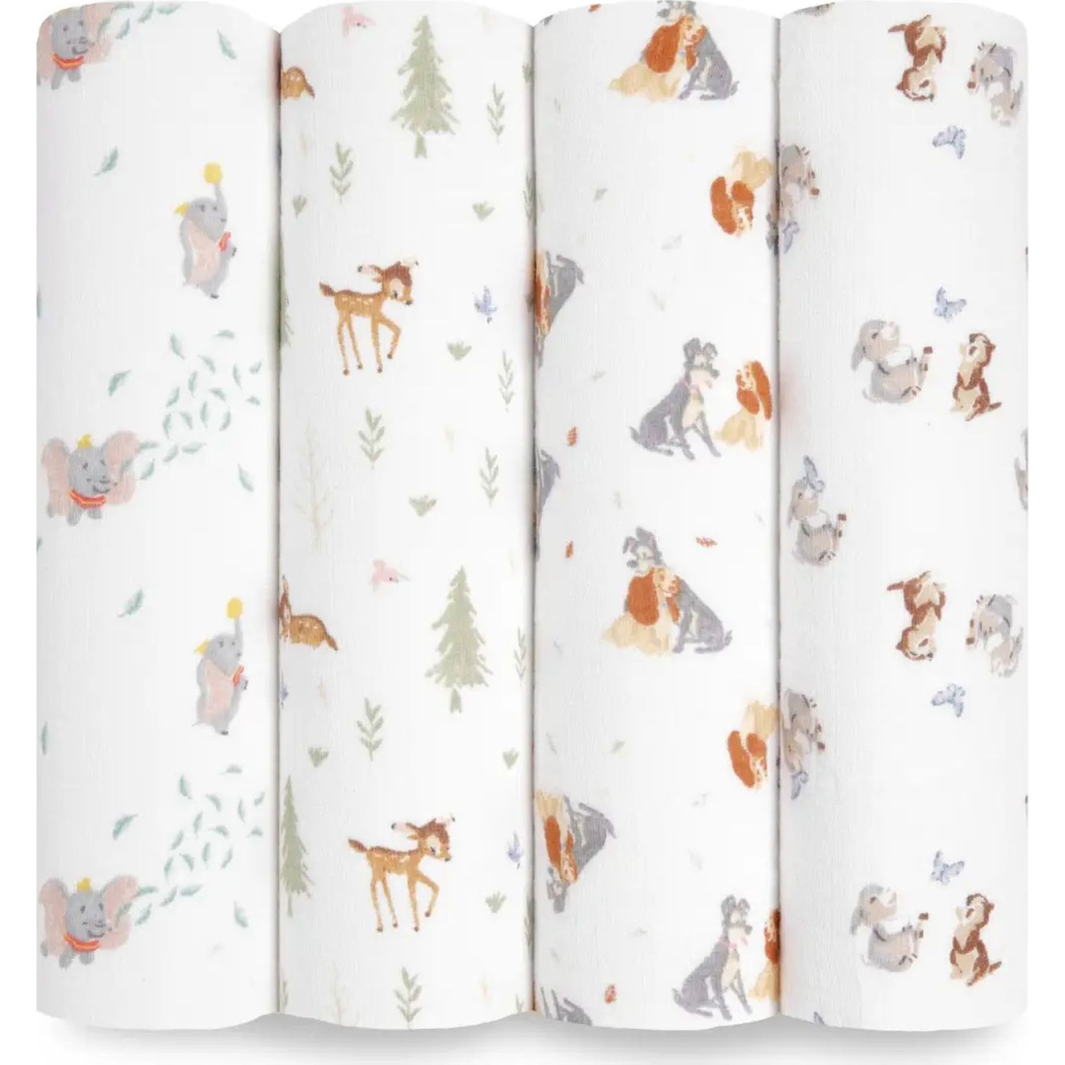 Aden + Anais 4-Pack Disney Essentials Cotton Muslin Swaddles - Disney+Friends