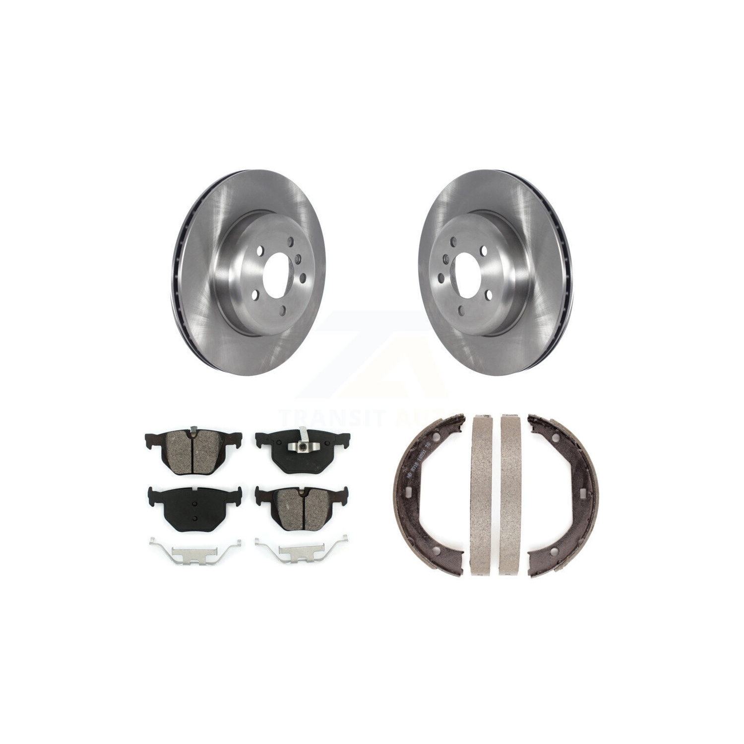 Rear Disc Rotors Semi-Metallic Pads Parking Shoes Kit For 2013 BMW 335i Convertible/Coupe K8S-104330