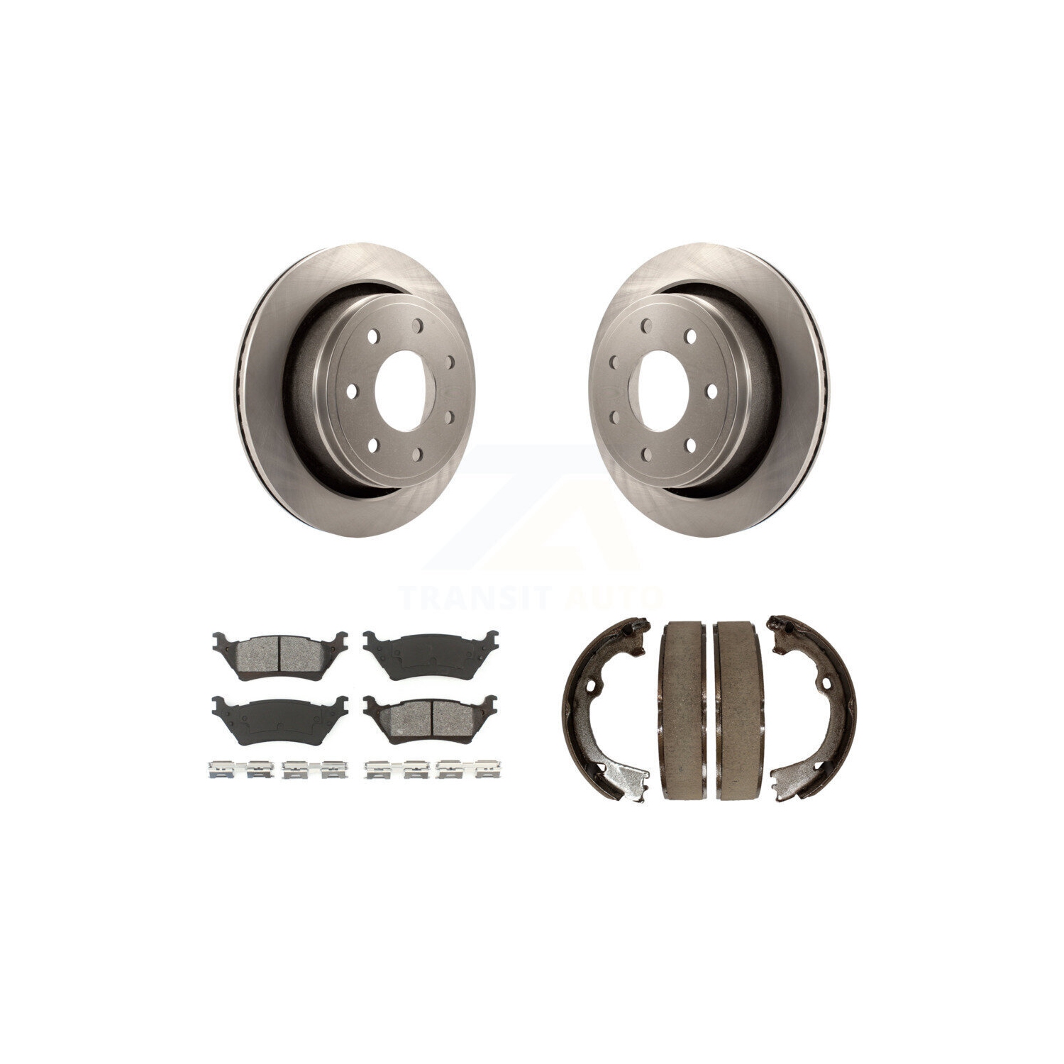 Ensemble de disques arrière semi-métalliques avec patins et patins de stationnement pour Ford F-150 avec roues à 7 cosses K8S-104348