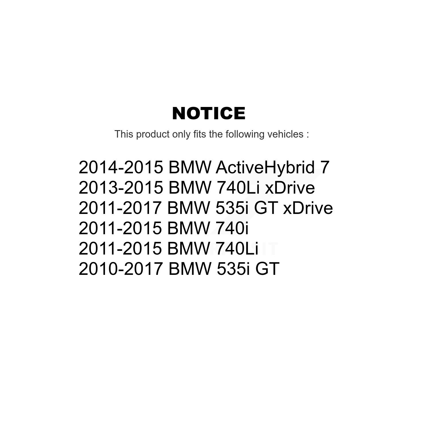 Ensemble de patins de stationnement à disques arrière semi-métalliques pour BMW 535i GT xDrive 740Li 740i 7 K8S-104337