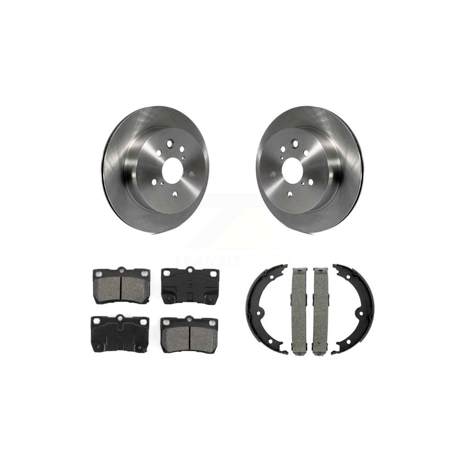 Rear Disc Rotors Semi-Metallic Pads & Parking Shoes Kit For Lexus IS250 IS350 GS350 GS300 K8S-104299