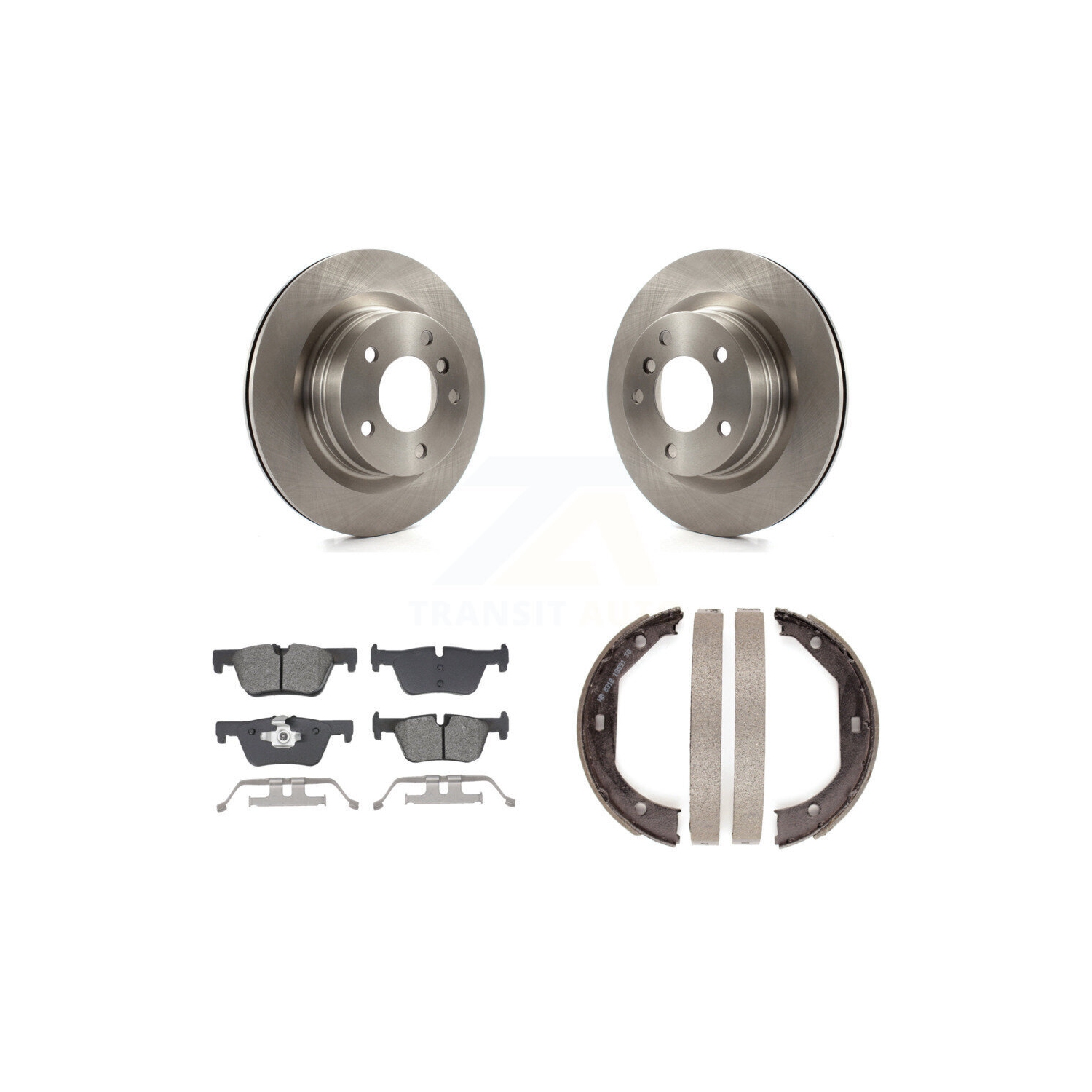 Rear Disc Rotors Semi-Metallic Pads Parking Shoes Kit For BMW 328i Convertible with 2.0L K8S-104325