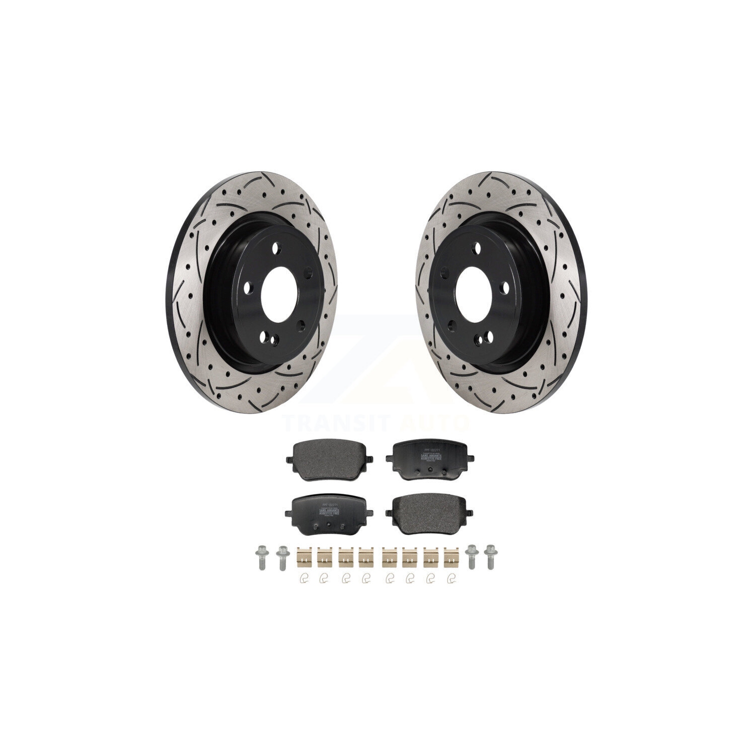 Jeu de plaquettes semi-métalliques pour disque de frein perforé enduit arrière pour Mercedes-Benz A220 KDF-101345