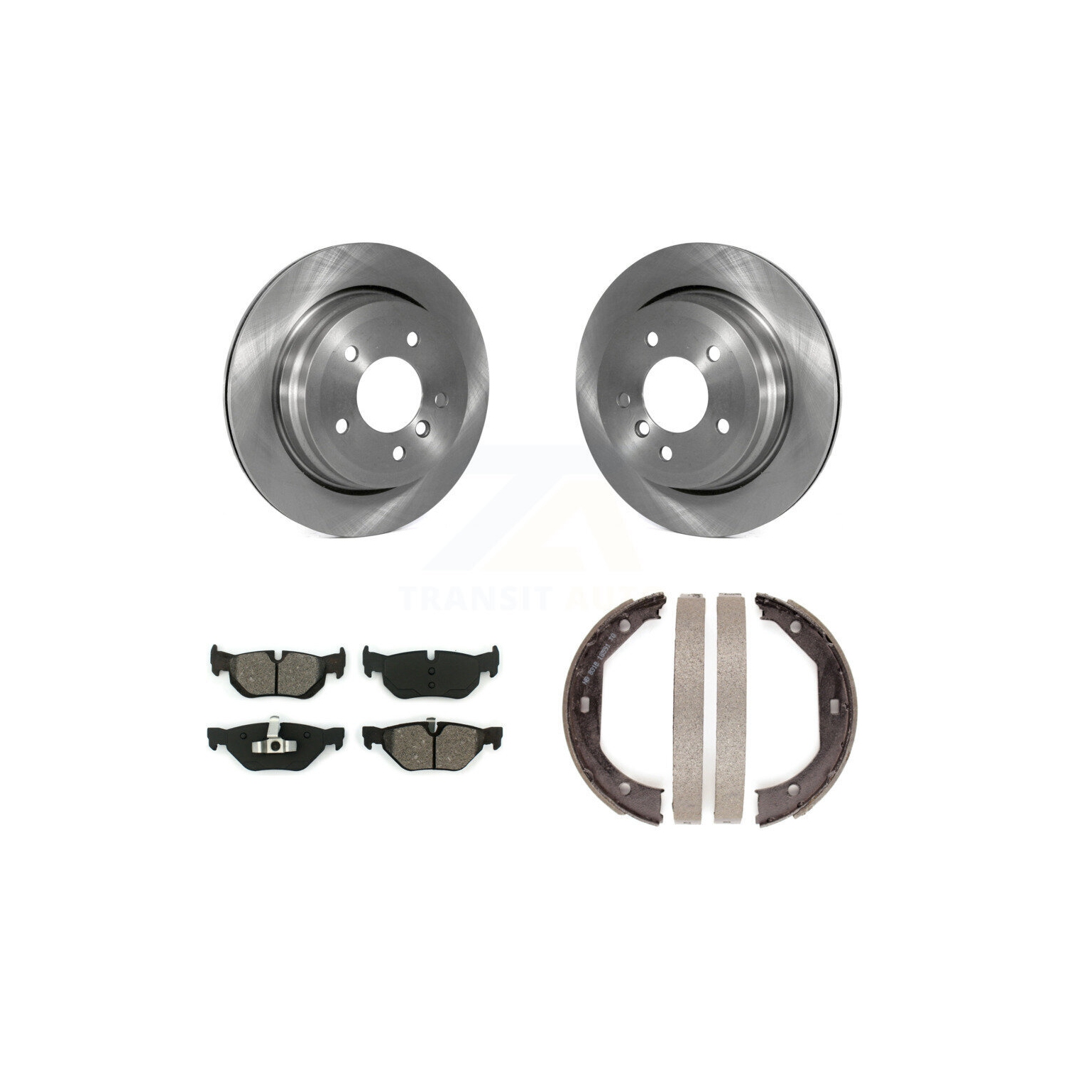 Rear Disc Rotors Semi-Metallic Pads Parking Shoes Kit For BMW 328i xDrive X1 328xi 325xi K8S-104324