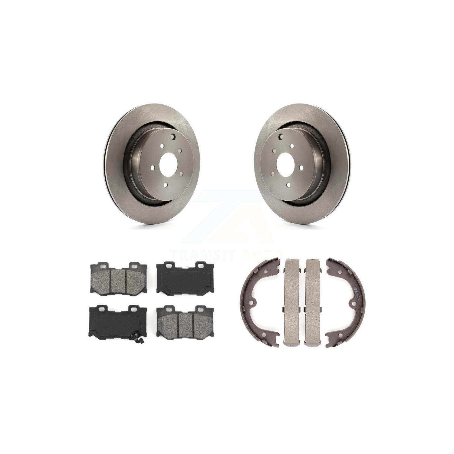 Rear Disc Rotors Semi-Metallic Pads Parking Shoes Kit For INFINITI Q50 M37 FX50 QX70 M56 K8S-104355