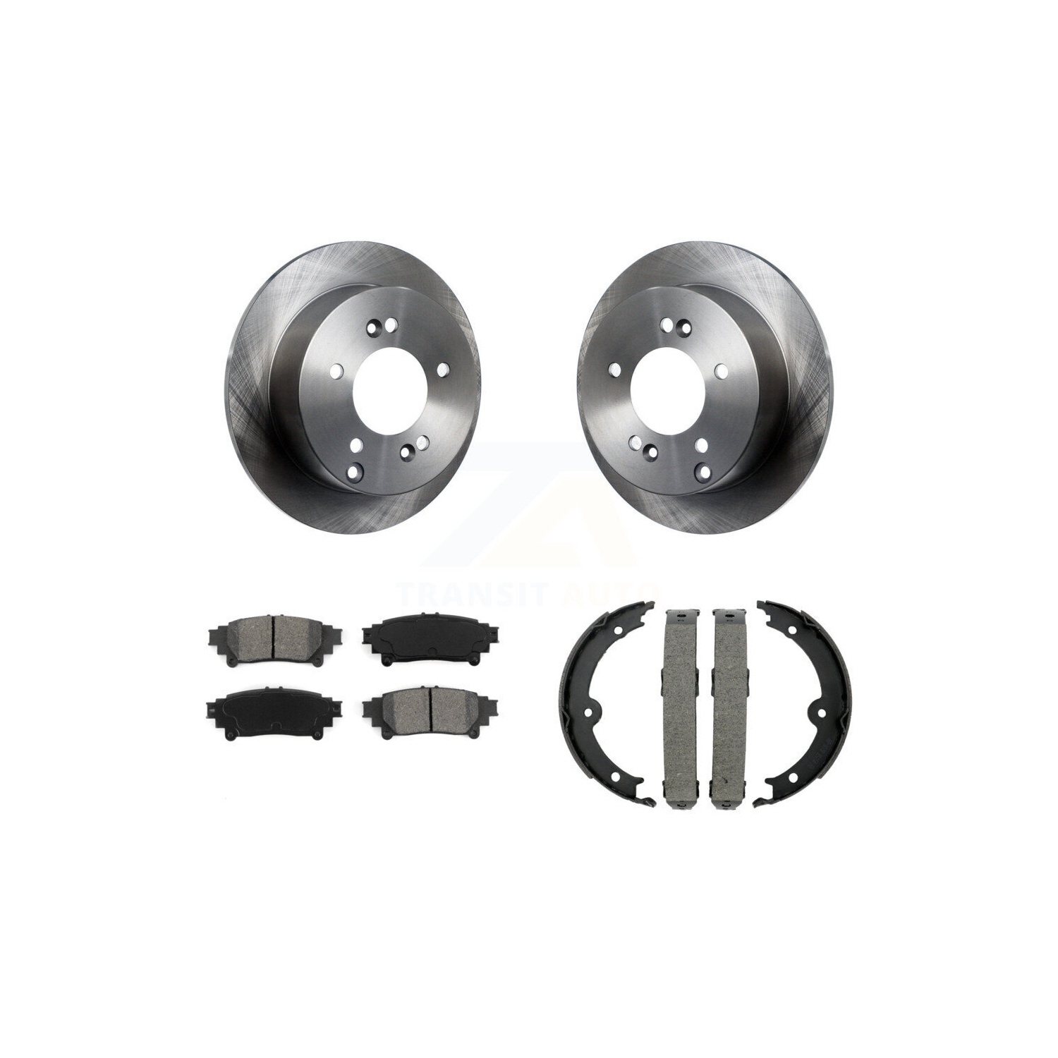 Rear Disc Rotors Semi-Metallic Pads And Parking Brake Shoes Kit For Lexus IS250 K8S-104300