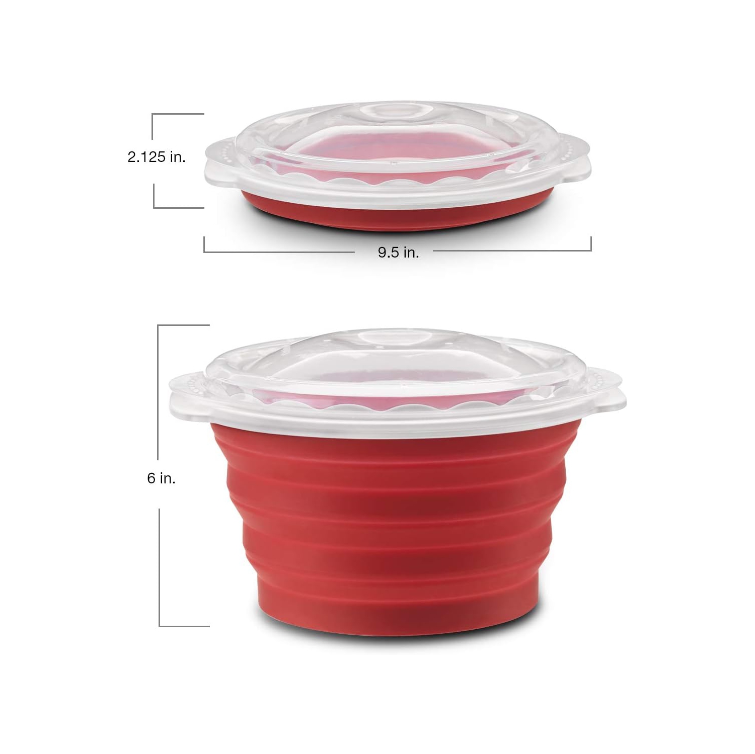 Cuisinart Collapsible Microwave Popcorn Popper, Red, Silicone