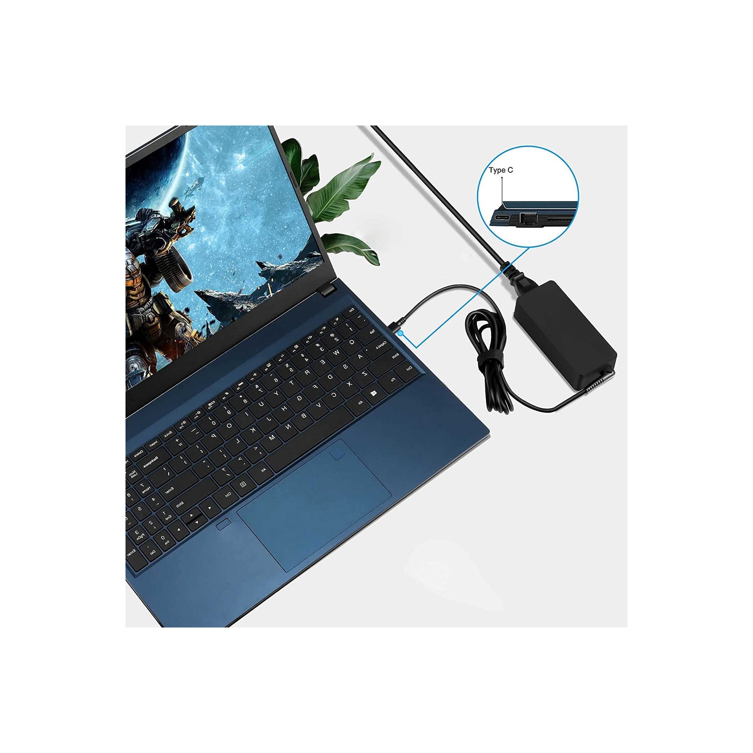 Adaptateur d'alimentation USB-C 90&nbsp;W d'AxGear pour portable USB-C 4,5&nbsp;A de type C 20&nbsp;V