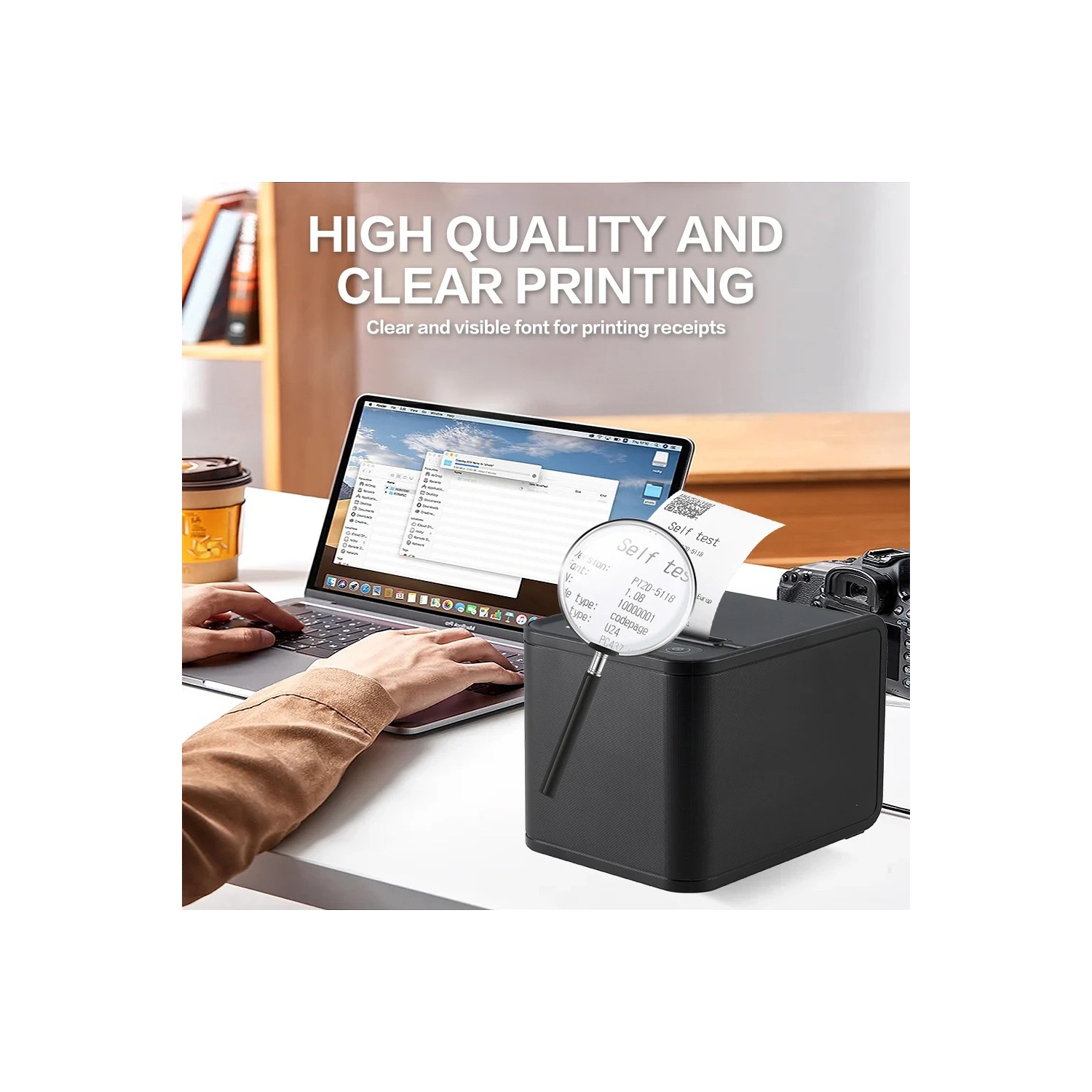 AxGear – Imprimante de reçus thermique de point de vente Port réseau USB Ethernet 80&nbsp;mm à découpe automatique RJ11 XP-80T