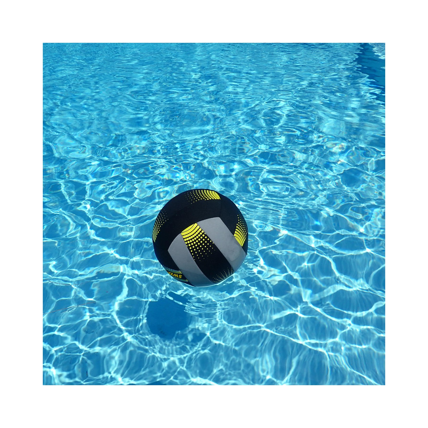 Ballon de volleyball pour piscine en néoprène - 7&nbsp;po - Noir et gris