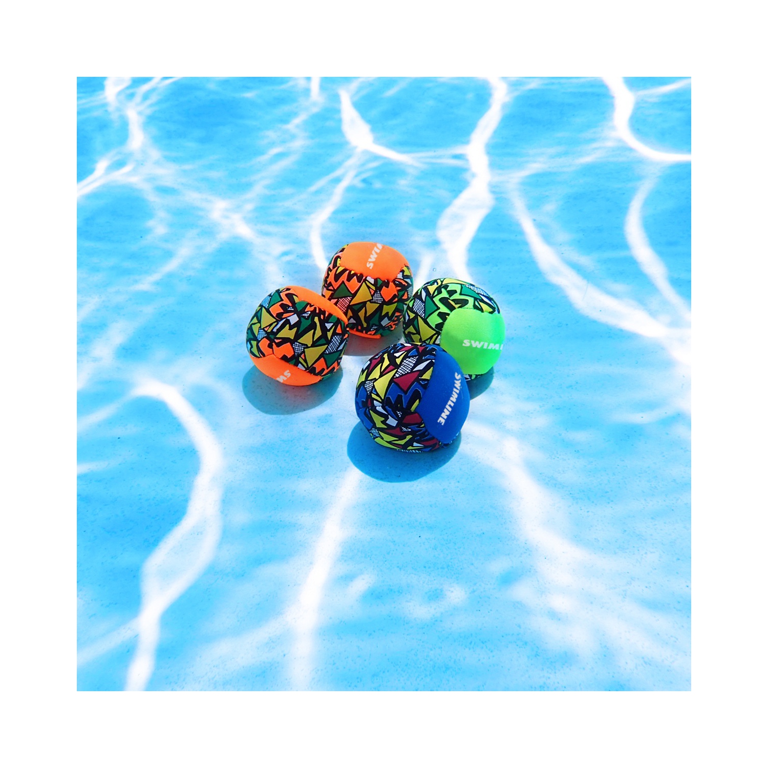 Squishy Neon Weighted Neoprene Swimming Pool Diving Balls - 2" - Set of 4