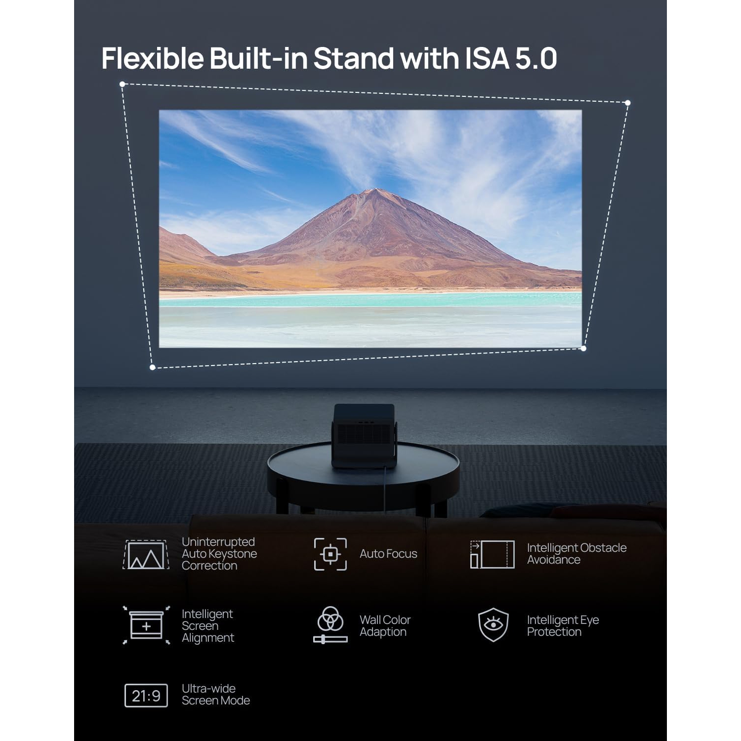 Boîte ouverte - Projecteur de cinéma maison UHD 4K HORIZON S Pro de XGIMI pour films/jeux, DLP, haut-parleur/Bluetooth, téléphone intelligent,