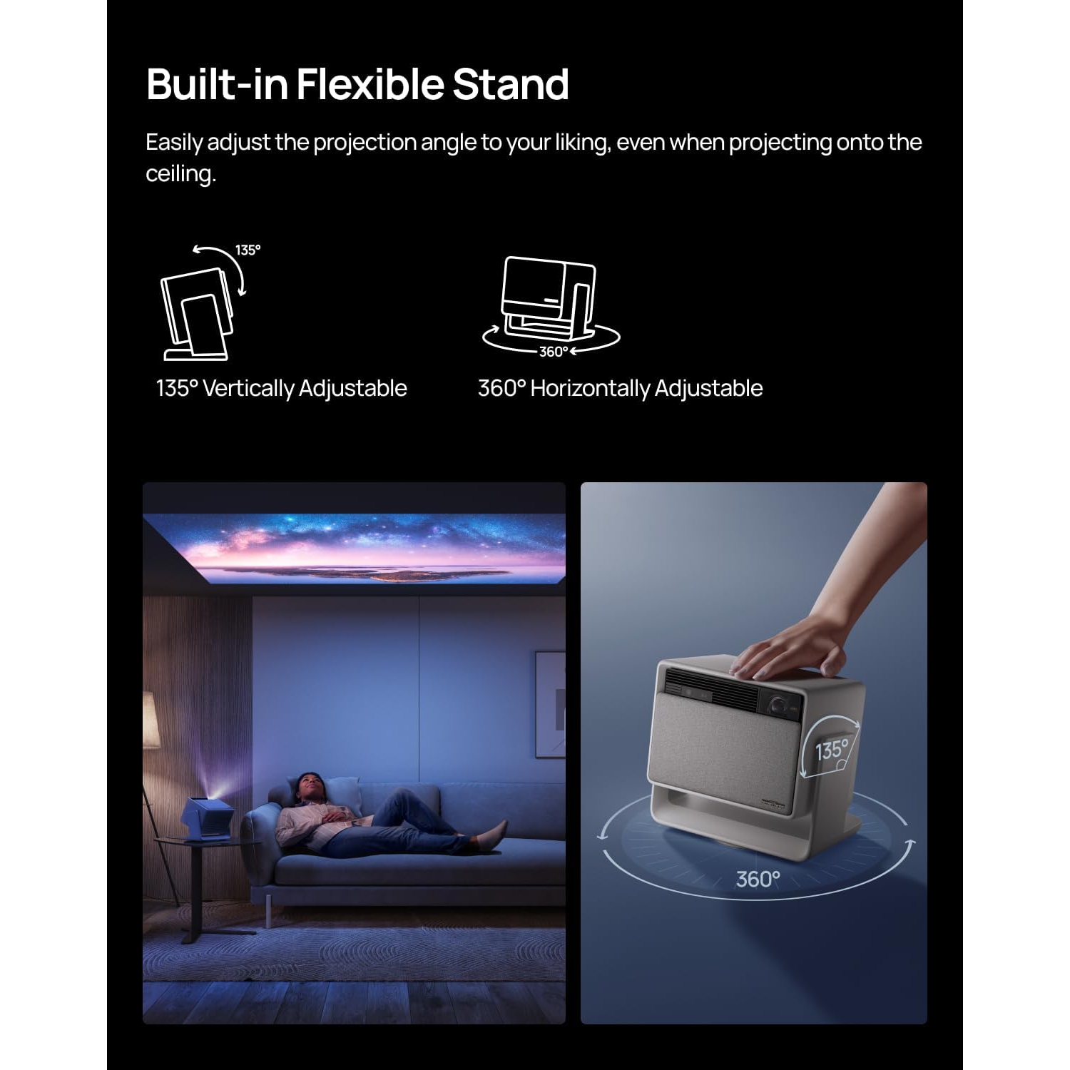 Boîte ouverte - Projecteur de cinéma maison UHD 4K HORIZON S Pro de XGIMI pour films/jeux, DLP, haut-parleur/Bluetooth, téléphone intelligent,