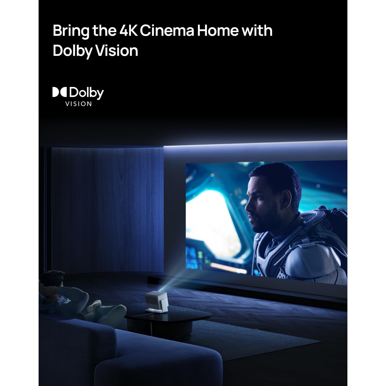 Boîte ouverte - Projecteur de cinéma maison UHD 4K HORIZON S Pro de XGIMI pour films/jeux, DLP, haut-parleur/Bluetooth, téléphone intelligent,