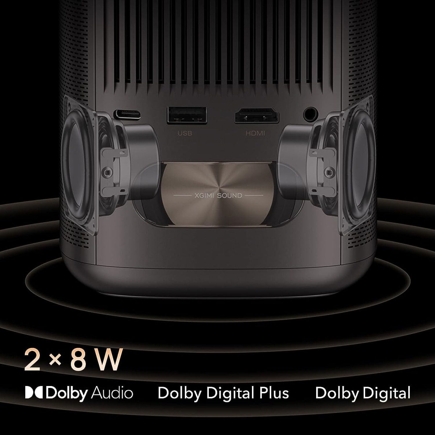 Open Box - XGIMI MoGo 2 Pro Smart Mini Projector for Home Theatre, 1080p FHD, w/ Speaker, Portable Design, WiFi/Bluetooth, Android TV, 4K Movie