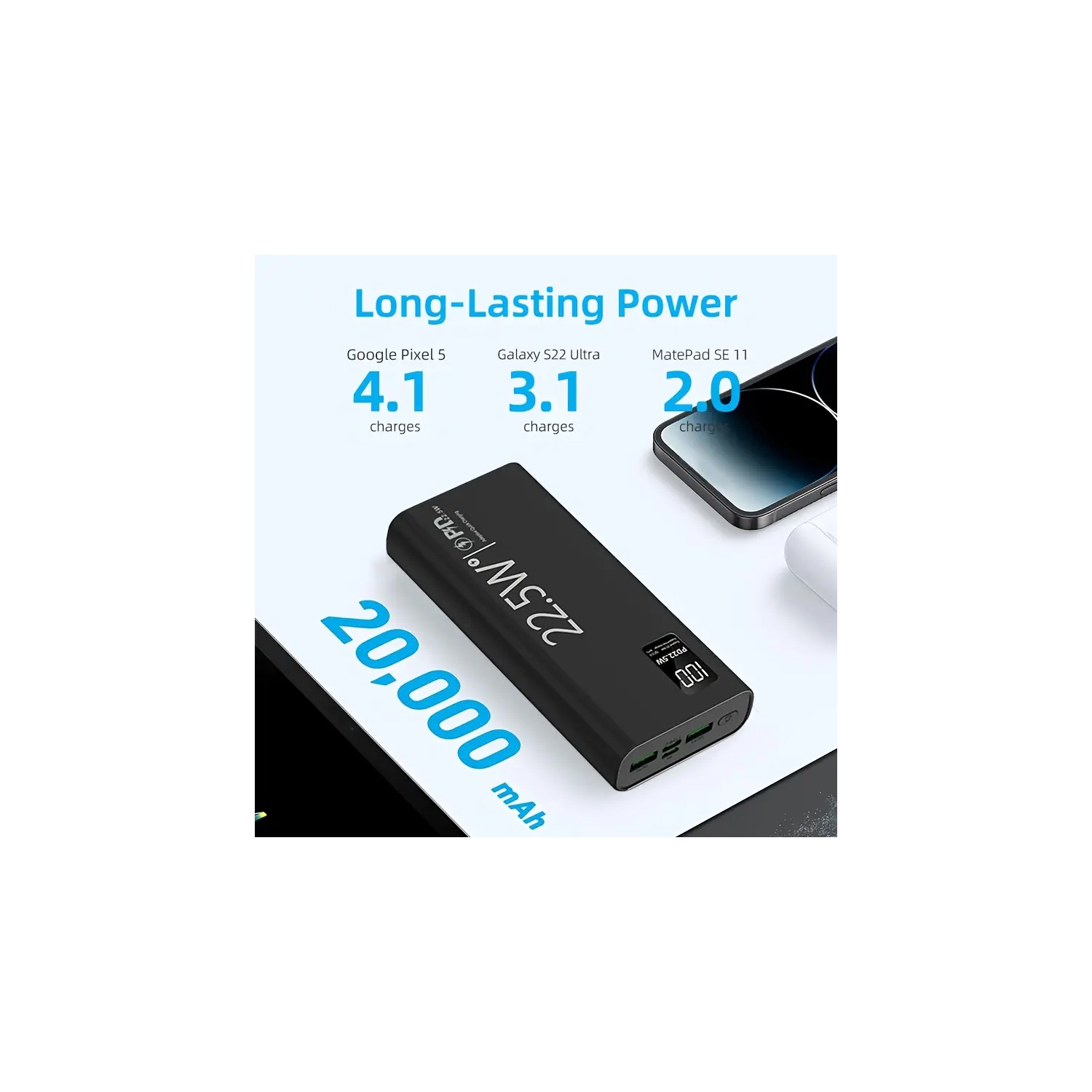 20,000mAh Portable Power Bank, Wireless Speaker with 24W Sound, 1.83" HD Smartwatch with Fitness Tracking and Alexa