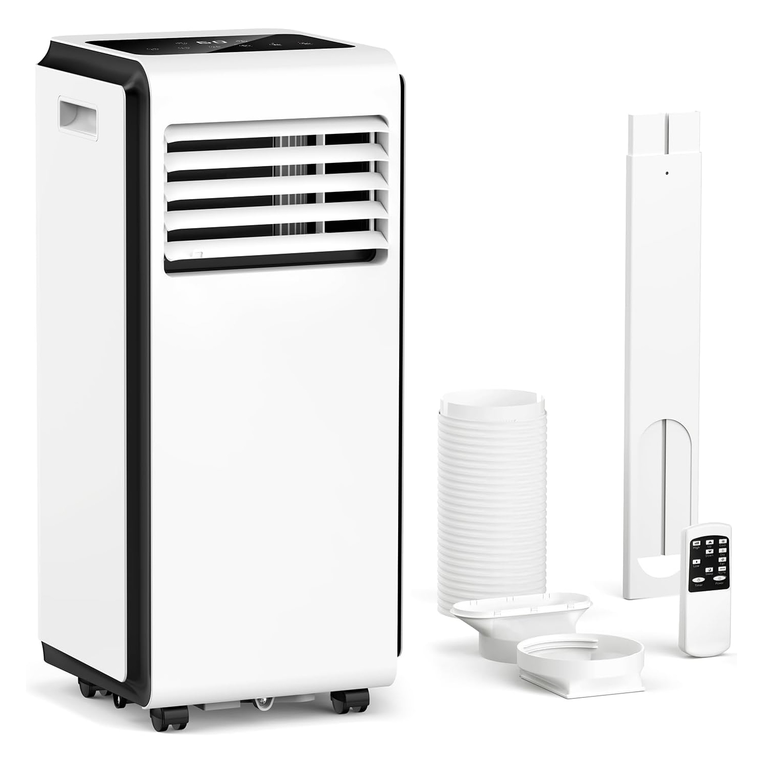 ZAFRO 8,000 BTU Portable Air Conditioners Cool Up to 350 Sq.Ft, Portable AC with Cool/Dehumidifier/Fan/Sleep Modes, Remote, 24Hrs Timer, Installation