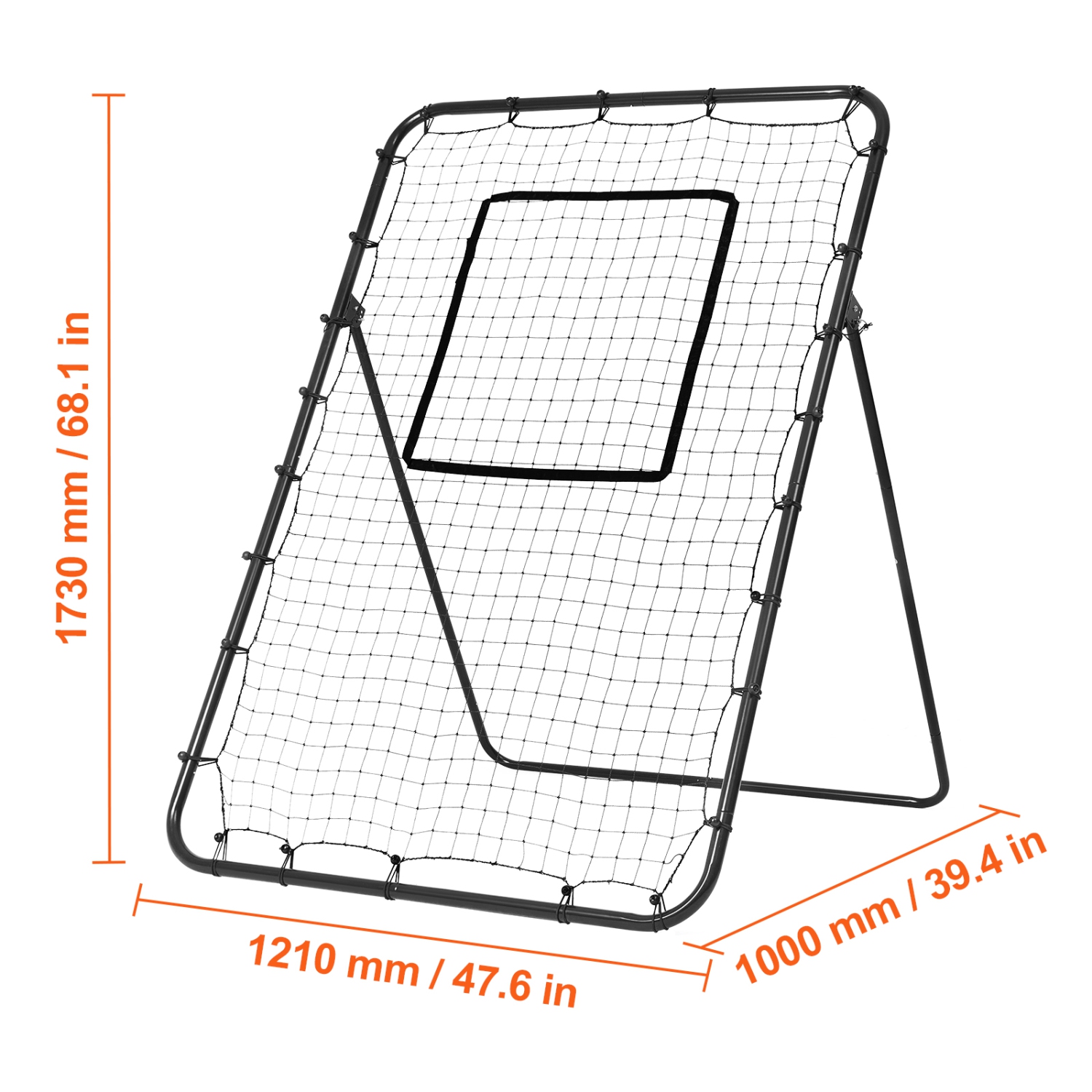 VEVOR 4 x 6 Feet Baseball And Softball Rebounder Net, PitchBack Baseball Nest for Fielding Training, Pitch Return Trainer Rebound Net with Pitching