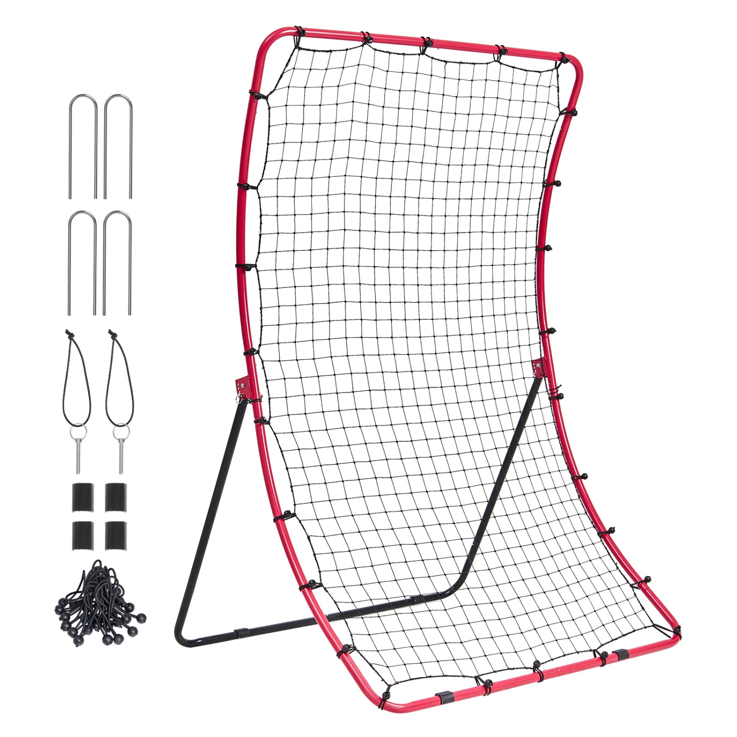 VEVOR 4 x 5.5 ft Baseball And Softball Rebounder Net, PitchBack Baseball Pitching Nest, Pitch Return Trainer Rebound Net with Pitching Target, All