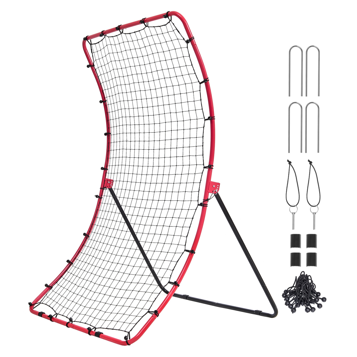 VEVOR 4 x 5.5 ft Baseball And Softball Rebounder Net, PitchBack Baseball Pitching Nest, Pitch Return Trainer Rebound Net with Pitching Target, All