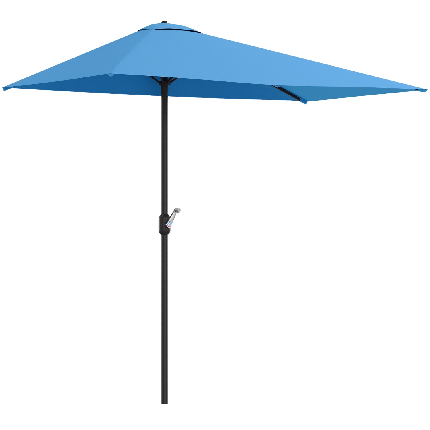 Demi-parasol extérieur Outsunny 8&nbsp;pi Parasol extérieur balcon Pare-soleil extérieur fenêtre/5 côtes bleu pâle