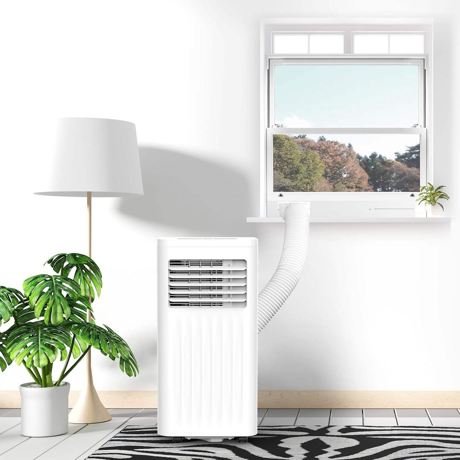 ZAFRO Portable Air Conditioners 8,000 BTU, Portable AC with Cooling, Fan, Dehumidifier Function, 24H Timer, Cooling up to 350 Sq.Ft. Window Kit