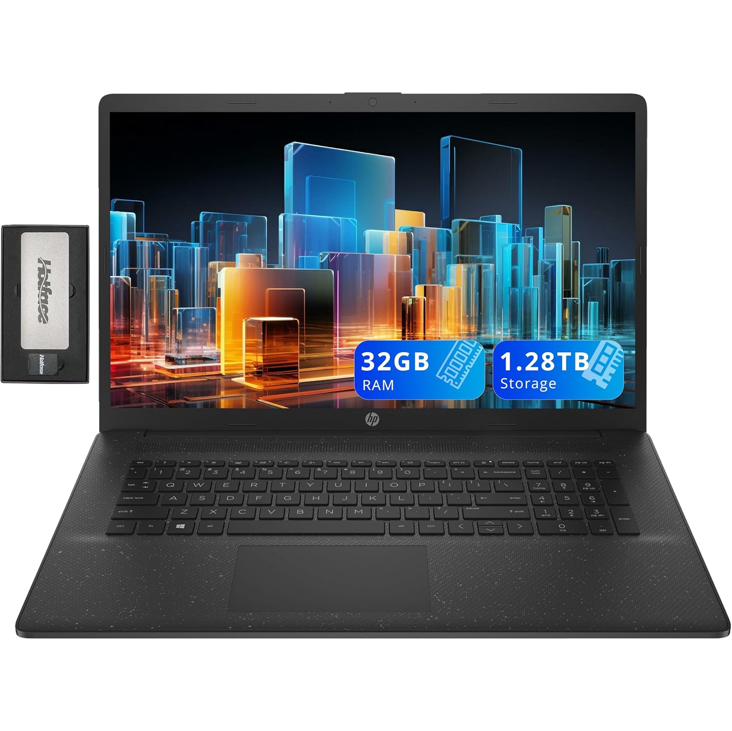 HP 17.3" HD+ Laptop, Intel i5-1334U,1.28TB Storage(1TB SSD+288GB Docking Station Set),32GB RAM,Intel Iris Xe Graphics, Number Pad, Wi-Fi 6, 720p HD Camera, Win 11, Jet Black
