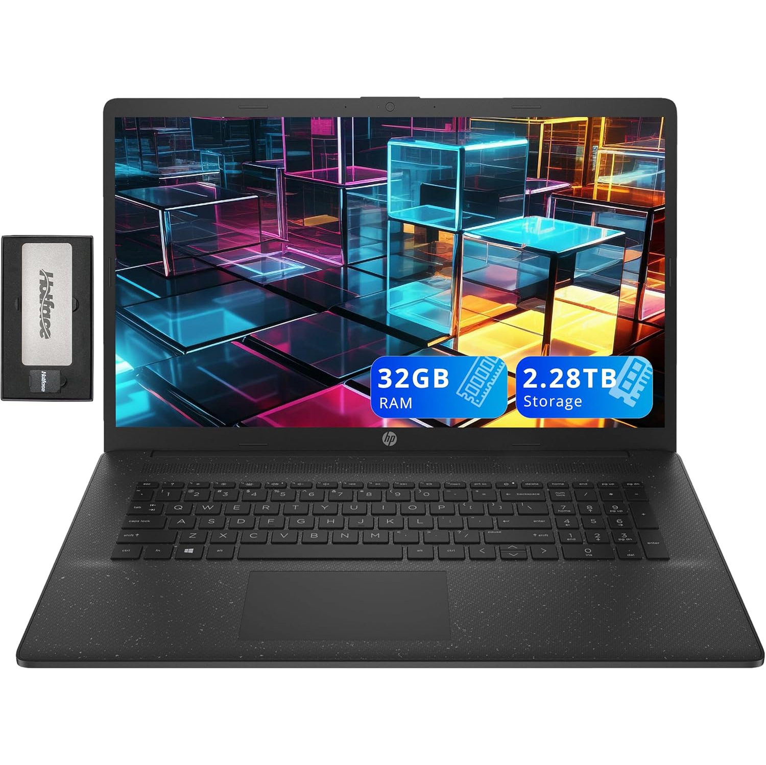 HP 17.3" HD+ Business Laptop, Intel i7-1255U,2.28TB Storage,32GB RAM,‎Intel Iris Xe Graphics, Numeric Keypad, HD Camera, Windows 11 Home, Black