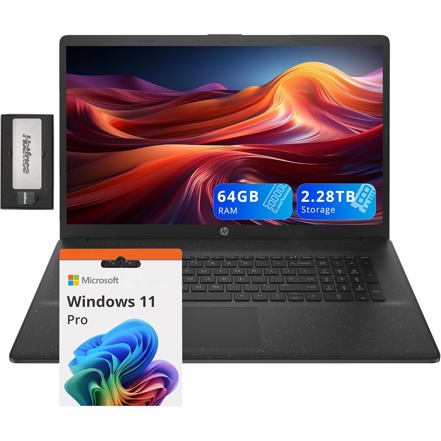 HP 17.3" HD+ BrightView Laptop, Intel i7-1255U, 2.28TB Storage, 64GB RAM,‎Intel Iris Xe Graphics, Full-Size Keyboard,Windows 11 Pro, Black