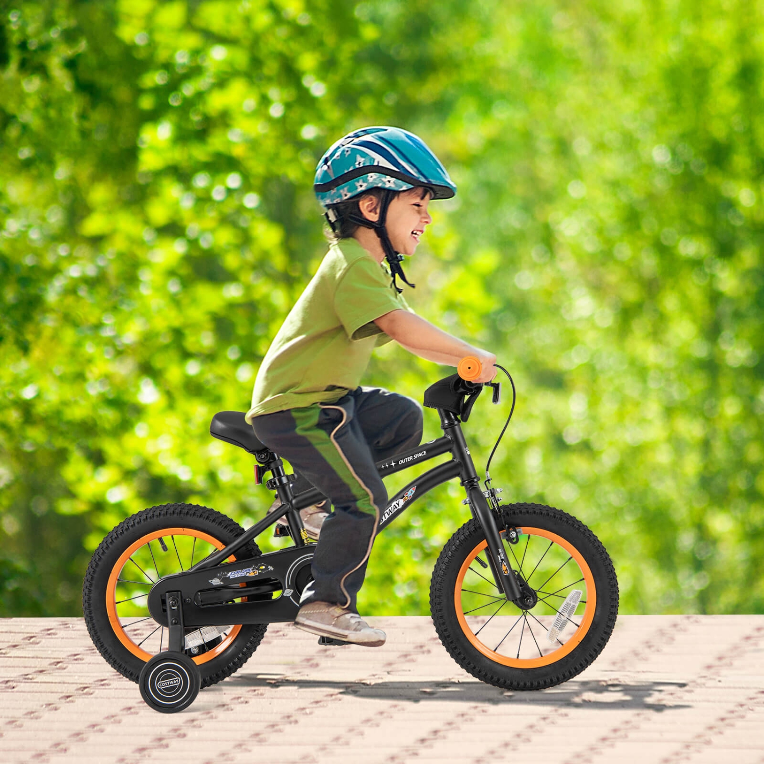 Costway 14-Inch Kid's Bike for 3-5 Years Old with Adjustable Saddle & Anti-slip Handlebar