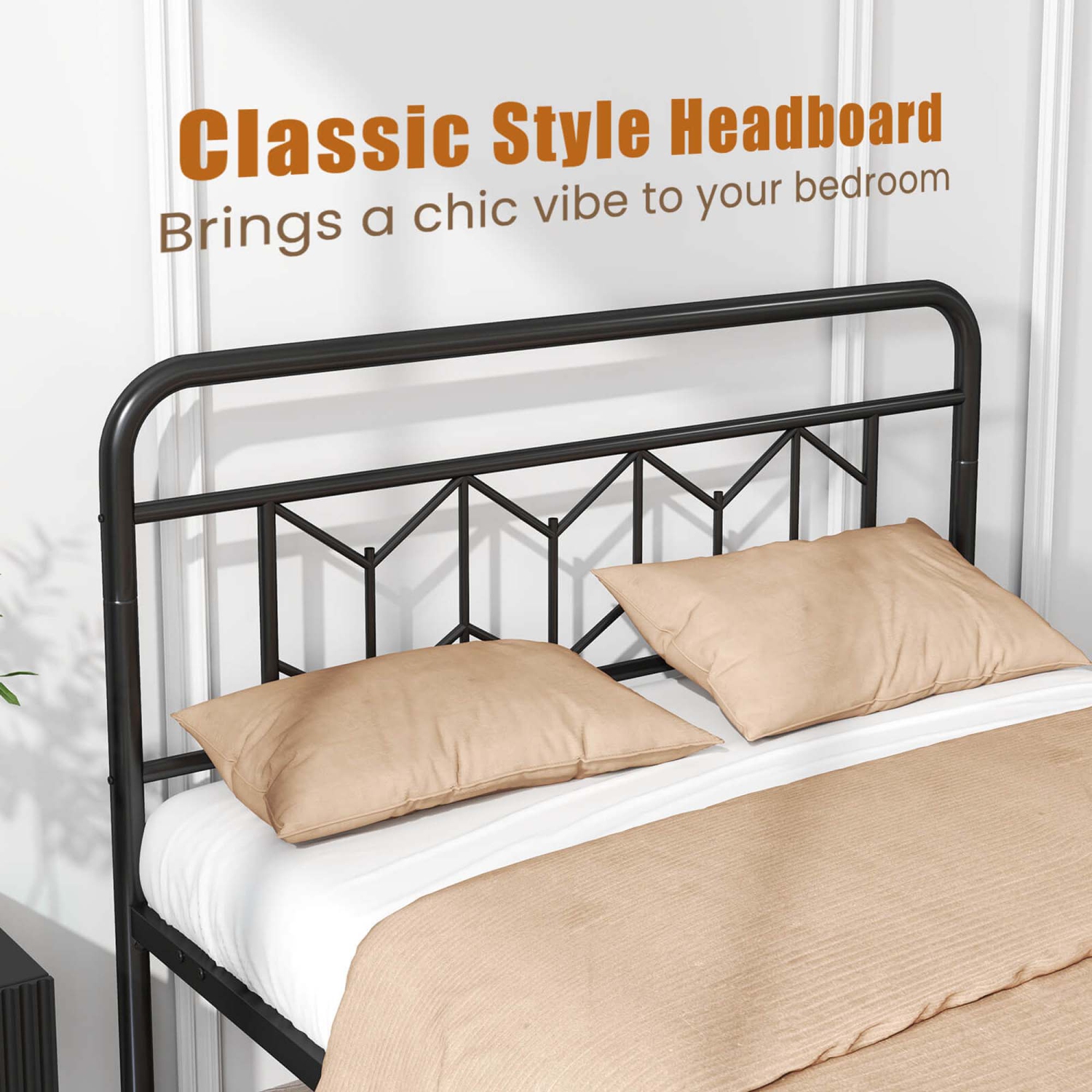 Costway Twin/Full/Queen/King Size Bed Frame Mattress Foundation with Headboard 12.5" Under-bed Storage Black